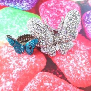 Set of 2 Butterfly rings